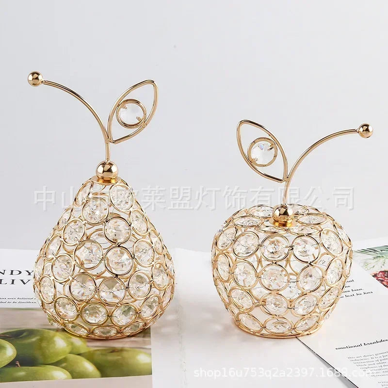 Gold Crystal Artificial Fruit Figurines (Multi Style)