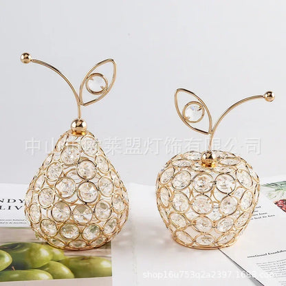 Gold Crystal Artificial Fruit Figurines (Multi Style)