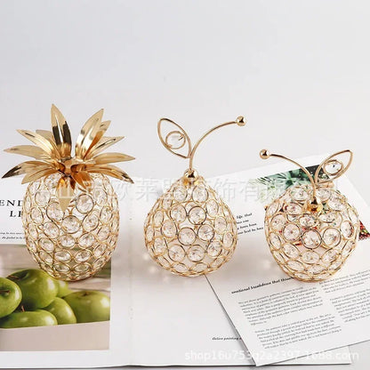 Gold Crystal Artificial Fruit Figurines (Multi Style)