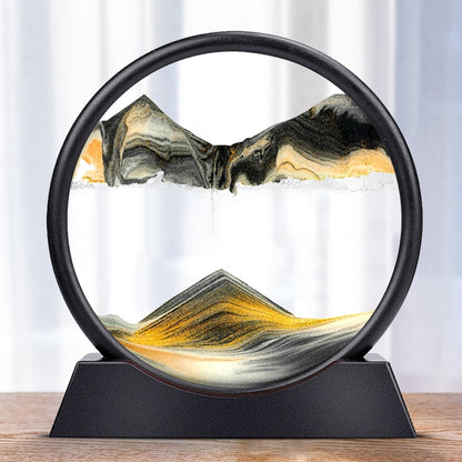 Moving Sand Art Picture Round Glass 3D Hourglass (Multi Styles/Colors)