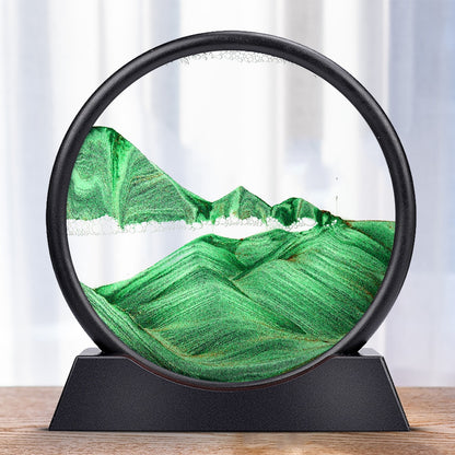 Moving Sand Art Picture Round Glass 3D Hourglass (Multi Styles/Colors)