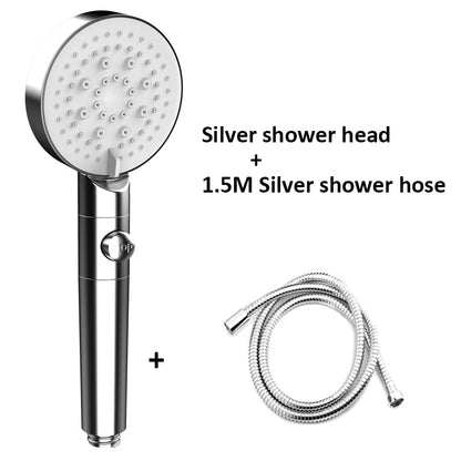 Zloog 5 Mode Bathroom Shower Set Stop Button Black High Pressure Shower Head Water Saving Filter Showerhead Bathroom Accessories