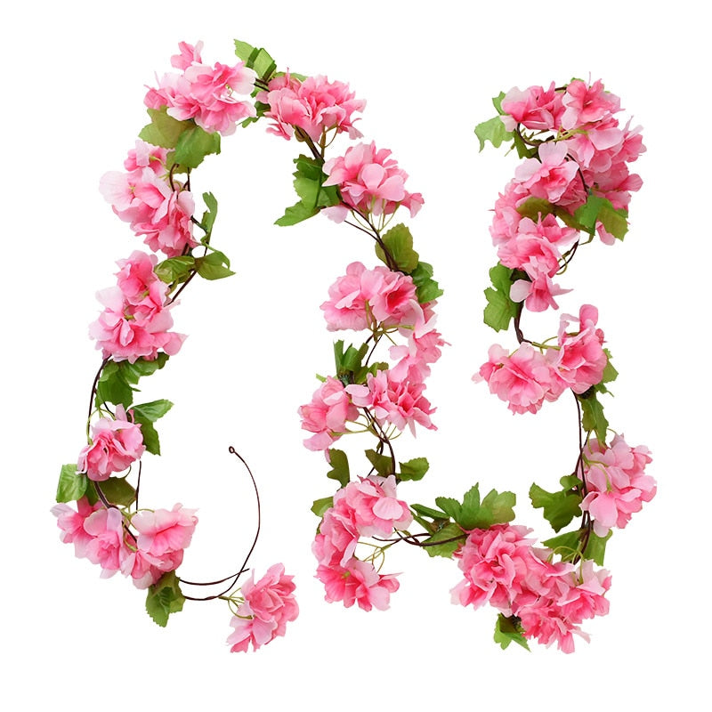 2.3m Flower Garland Artificial Flower String With Leaves Silk Ivy Vine