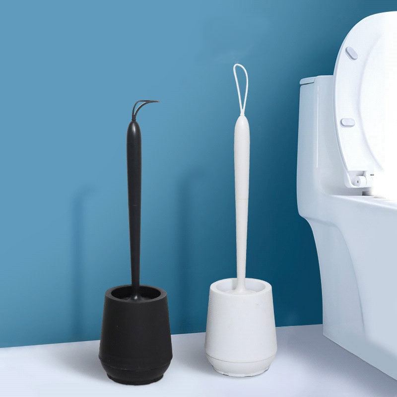 Bathroom Black Toilet Brush Soft TPR Silicone