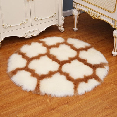 Luxury Soft Small Artificial Sheepskin Rug Chair Cover (Multi Colors)