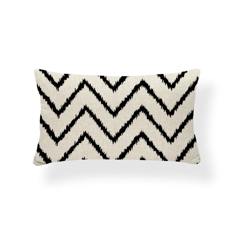 Rectangle Cushion Cover Geometry Pillow Cover Nordic Style Decoration Throw Pillow Covers Zigzag 30X50 Cotton Linen Customized