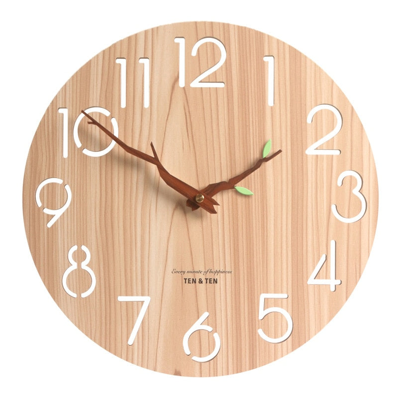 Wooden 3D Wall Clock Modern Design Nordic (Multi Styles/Colors)