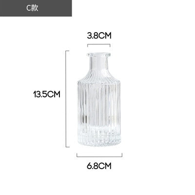 Simple Transparent Glass Small Nordic Aromatherapy Bottle Vase (Multi Styles)