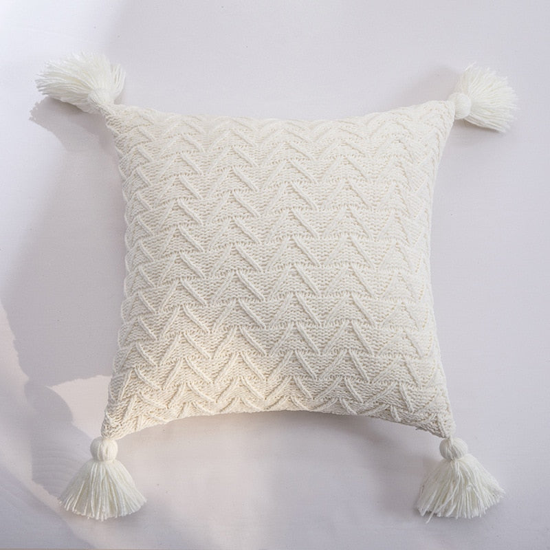 Cute Nordic Tassels Chenille Pillowcase (Multi Colors)