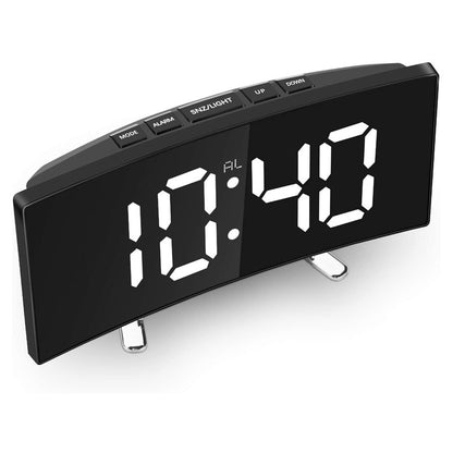 7 Inch Digital Led Alarm Clock Curved Dimmable Large Numbers (Multi Styles/Colors)