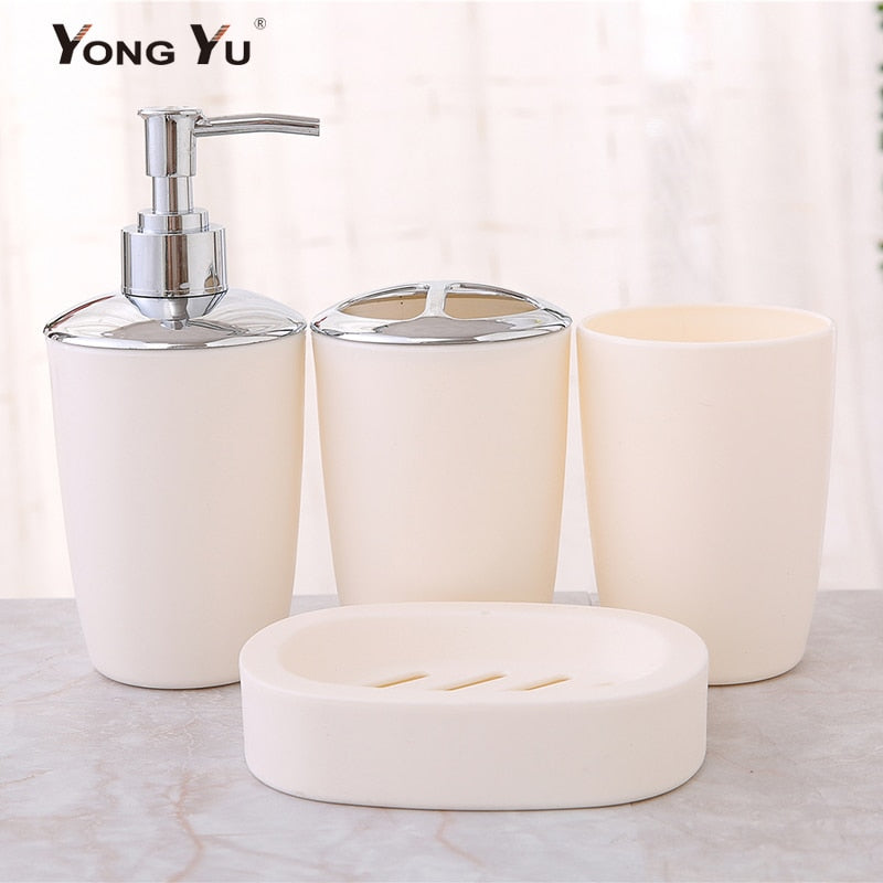 4Pcs Bathroom Set Plastic