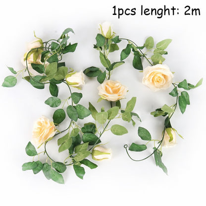 Metal Ring Artificial Flower Garland