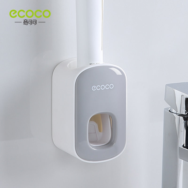 ECOCO Wall Mount Automatic Toothpaste Dispenser Bathroom Accessories Set