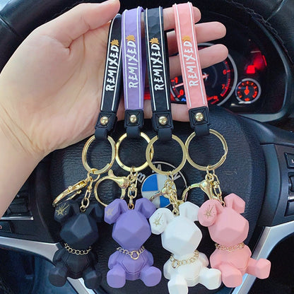 Cartoon Nordic Bunny Doll Keychain Fashion Punk Rabbit Keyring Couple Accessories Personality Cute Bag Car Pendant Key Chains