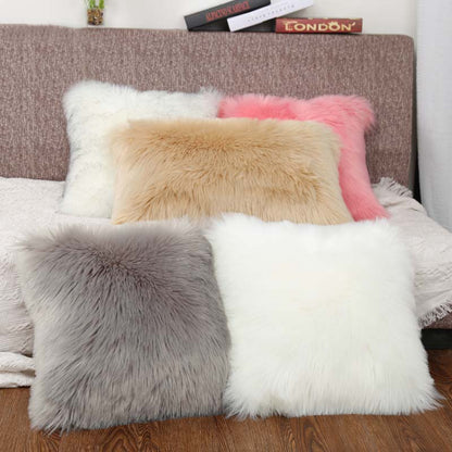 Nordic Faux Fur Cushion Cover (Multi Colors)