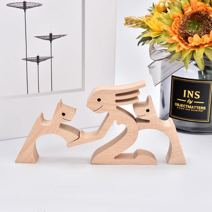 Handmade Wood Dog Decor Sculptures (Multi Styles)