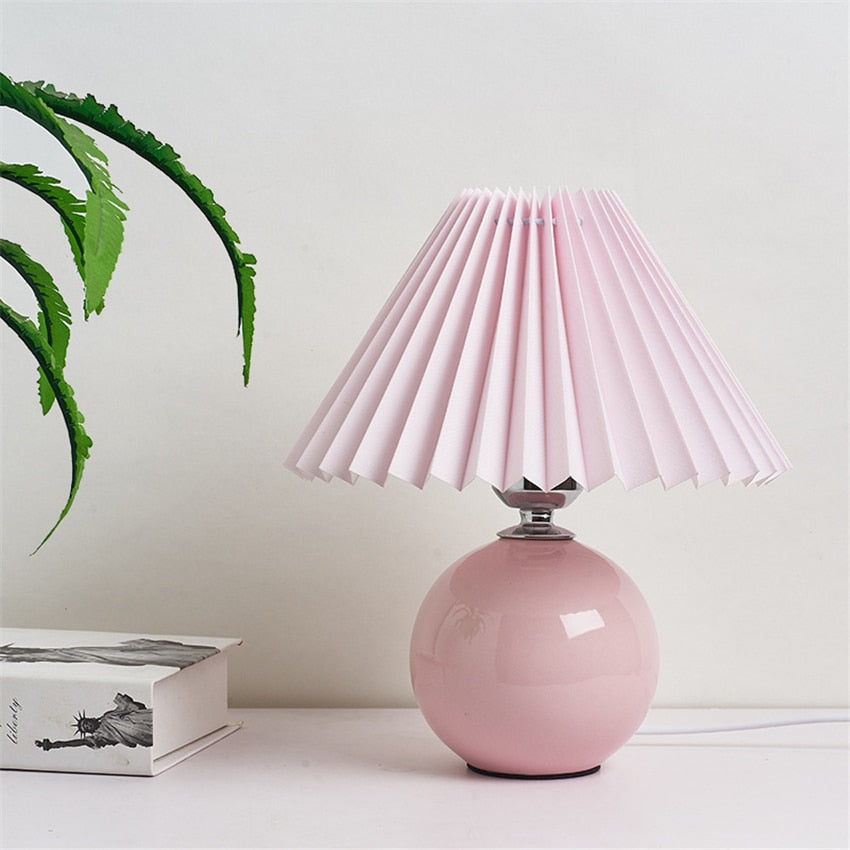 Nordic Ceramic Table Lamp Pleated (Multi Colors)