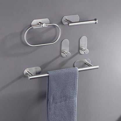 No Drilling Black Bathroom Accessories Sets Toilet Tissue Roll Paper Holder Towel Rack Bar Rail Ring Robe Clothes Hook Hardware