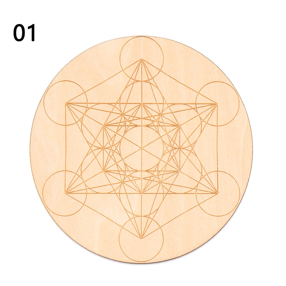 1PC Wood Wall Flower of Life Shape Non-slip Coaster