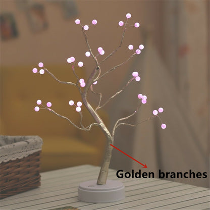 LED Night Lights Mini Tree Table Lamp Garland Fairy String Light Decoration (Multi Styles)