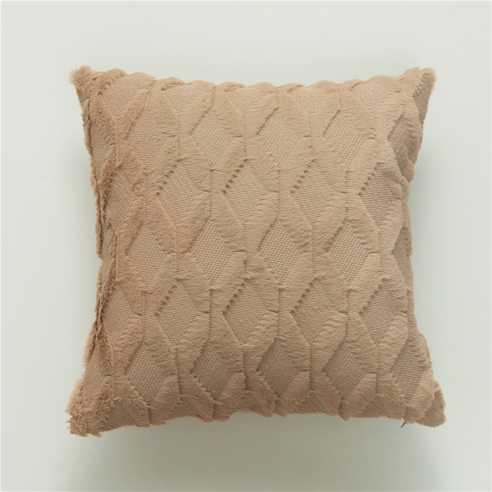 Cushion Cover Plush Pillow Cover (Multi Colors)