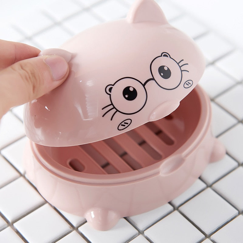 Cartoon Cat Plastic Soap Dish