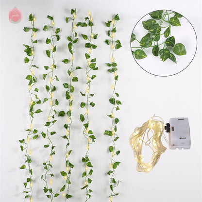 1Pc 230Cm Green Vine Silk Artificial Ivy Hanging Leaf Garland Plant Creeper Leaf