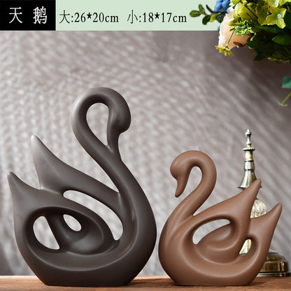 Simple Modern Ceramic Figurines Livingroom Ornament Home Furnishing Decoration Crafts Office Coffee Accessories Wedding Gift