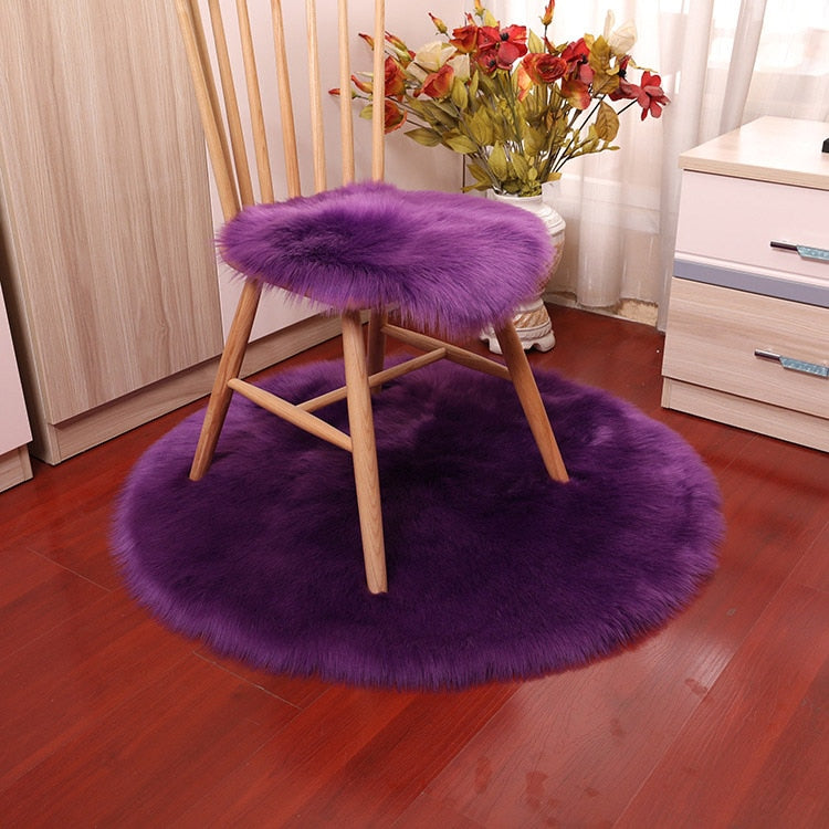 Luxury Soft Small Artificial Sheepskin Rug Chair Cover (Multi Colors)