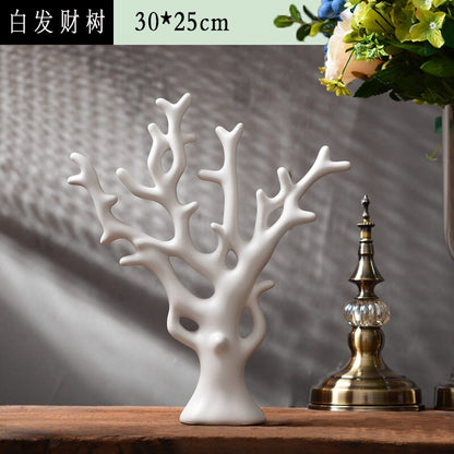 Simple Modern Ceramic Figurines Livingroom Ornament Home Furnishing Decoration Crafts Office Coffee Accessories Wedding Gift