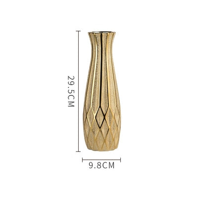 30CM Luxury Europe Gold Ceramic Vases (Multi Styles)