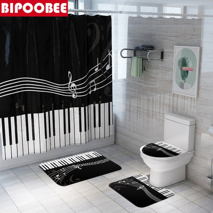 Piano Key Musical Bathroom Decor Non-Slip (With Hooks)