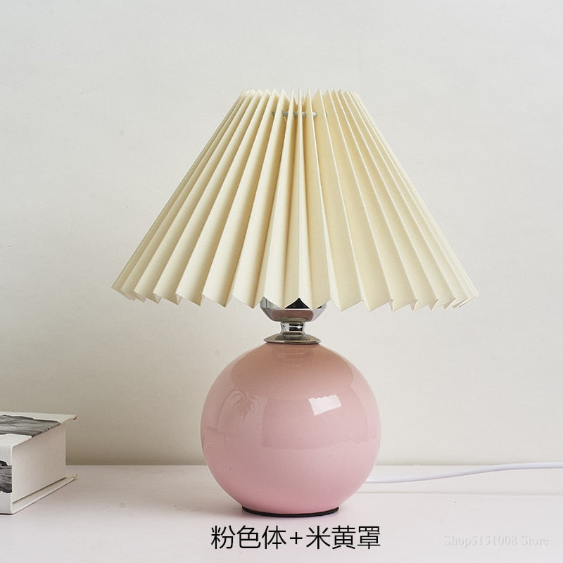 Nordic Ceramic Table Lamp Pleated (Multi Colors)