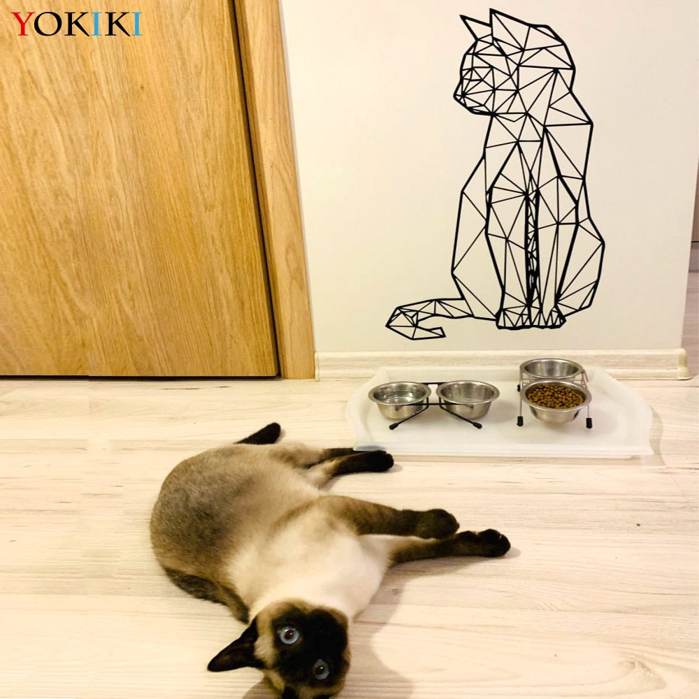 Cute Cat Geometry Wall Sticker Wall Decal Stickers Home Decor