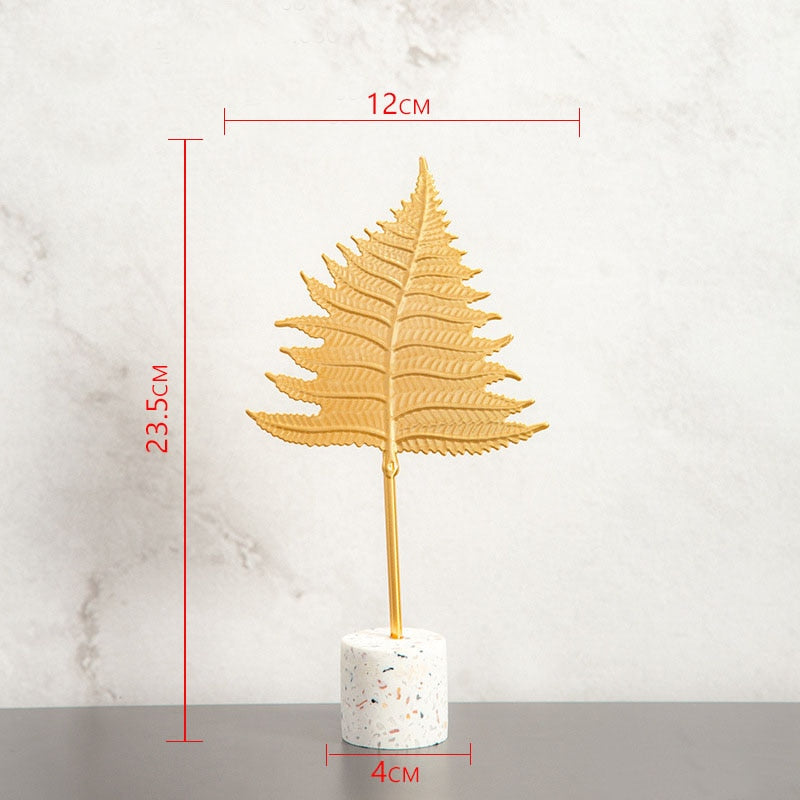 Nordic Gold Ginkgo Leaf Crafts Sculpture Luxury Desktop Ornaments (Multi Styles)