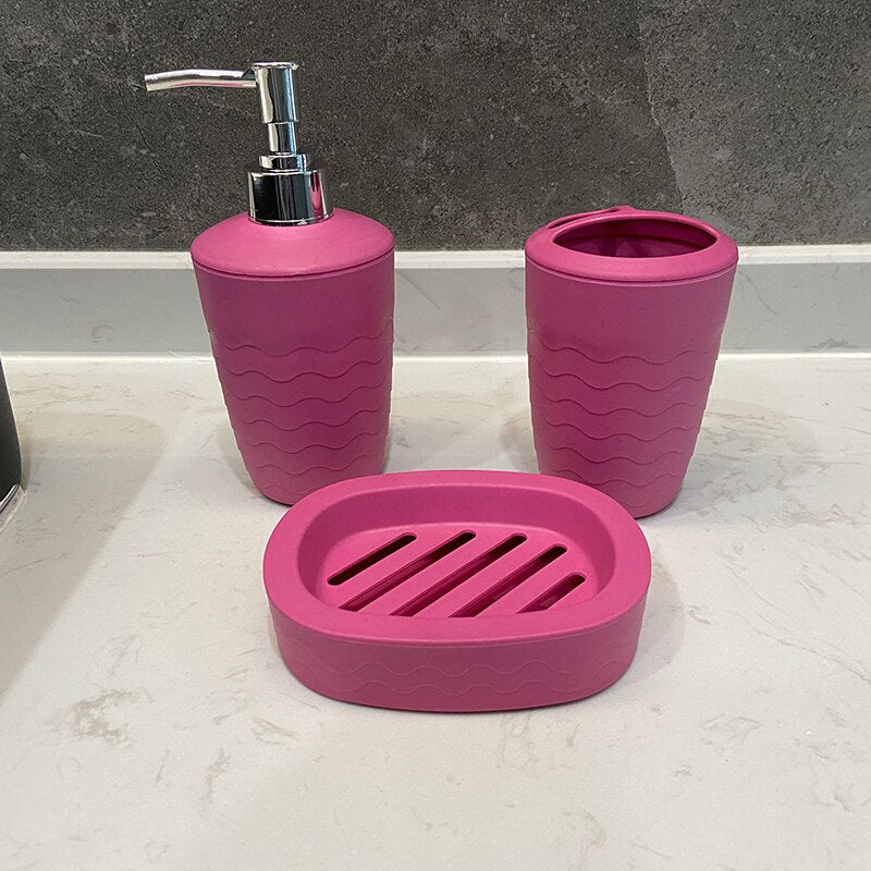 3Pcs/Set Wheat Straw Soap Dispenser Toothbrush Holder Soap Box