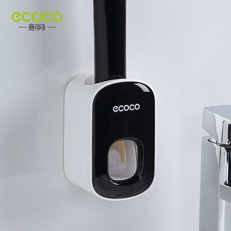 ECOCO Wall Mount Automatic Toothpaste Dispenser Bathroom Accessories Set