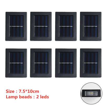 Up to 6 LED Solar Wall Lamp Outdoor Waterproof Up and Down Luminous Lighting Garden Decoration Solar Lights Stairs Fence Sunlight Lamp