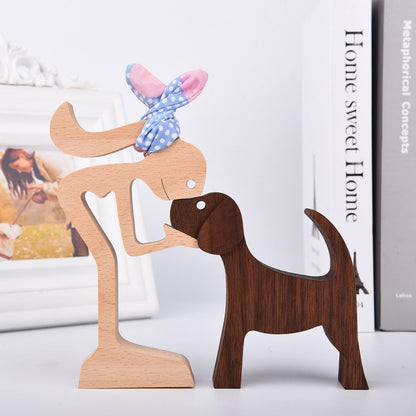 Handmade Wood Dog Decor Sculptures (Multi Styles)