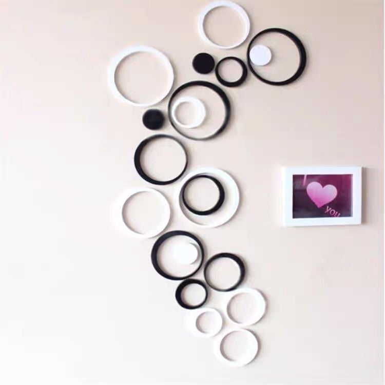 5pcs 3d Mirror Acrylic Circle Decorative Stickers