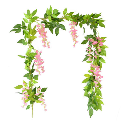 180cm Fake Ivy Wisteria Flowers Artificial Plant Vine Garland