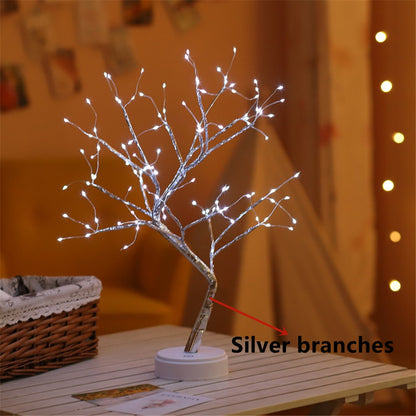 LED Night Lights Mini Tree Table Lamp Garland Fairy String Light Decoration (Multi Styles)