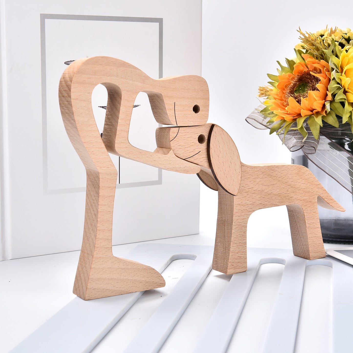 Handmade Wood Dog Decor Sculptures (Multi Styles)