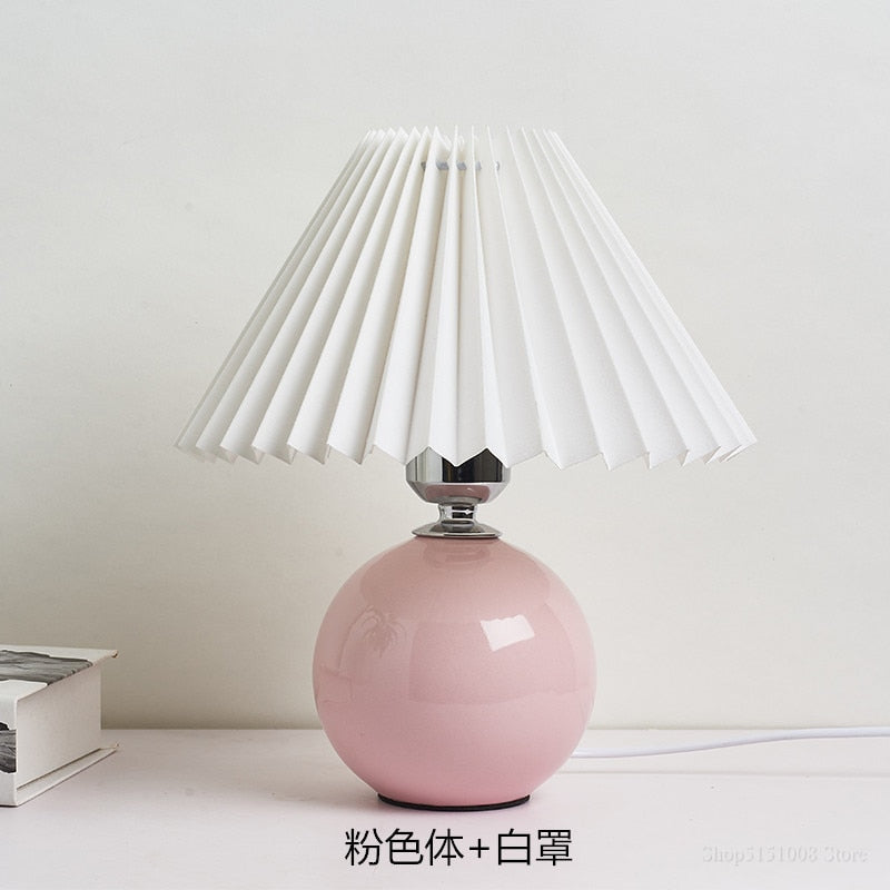 Nordic Ceramic Table Lamp Pleated (Multi Colors)