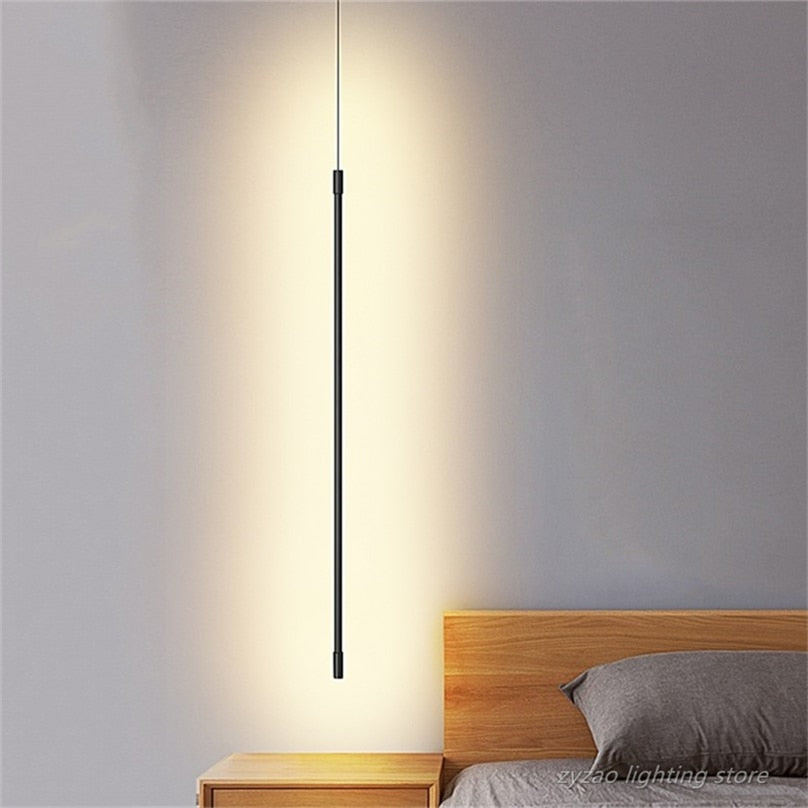 Modern Bedroom Bedside Led Pendant Lights Living Room TV Wall Decor LED Pendant Lamps Geometry Line Strip Hanging Light Fixtures (Multi Lightings)