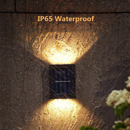 Up to 6 LED Solar Wall Lamp Outdoor Waterproof Up and Down Luminous Lighting Garden Decoration Solar Lights Stairs Fence Sunlight Lamp