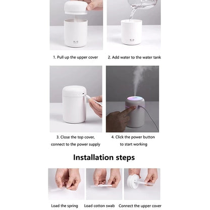 Portable 300ml Electric Air Humidifier Aroma Oil Diffuser USB Cool Mist Sprayer with Colorful Night Light for Home Car