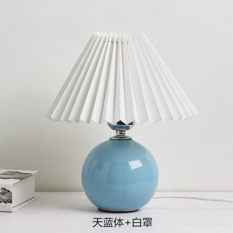 Nordic Ceramic Table Lamp Pleated (Multi Colors)