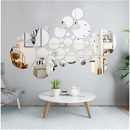 3D Mirror Wall Sticker Love Round Acrylic Wall Sticker DIY