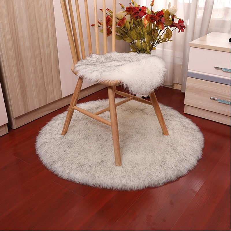 Luxury Soft Small Artificial Sheepskin Rug Chair Cover (Multi Colors)